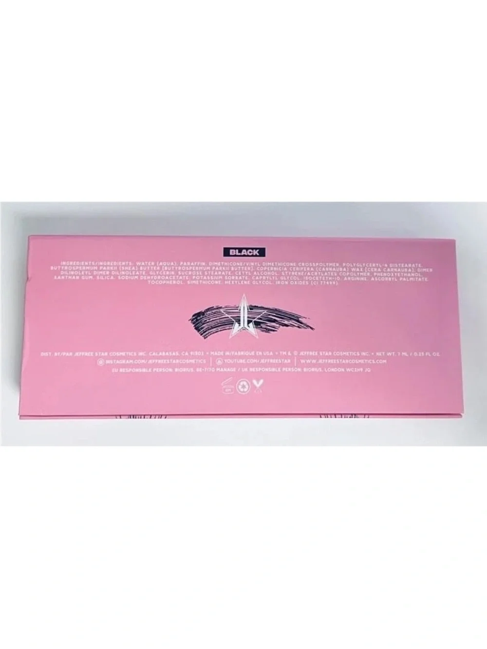 Jeffree Star Pink Jet Black Mascara Gift Set with Tassel NWOT